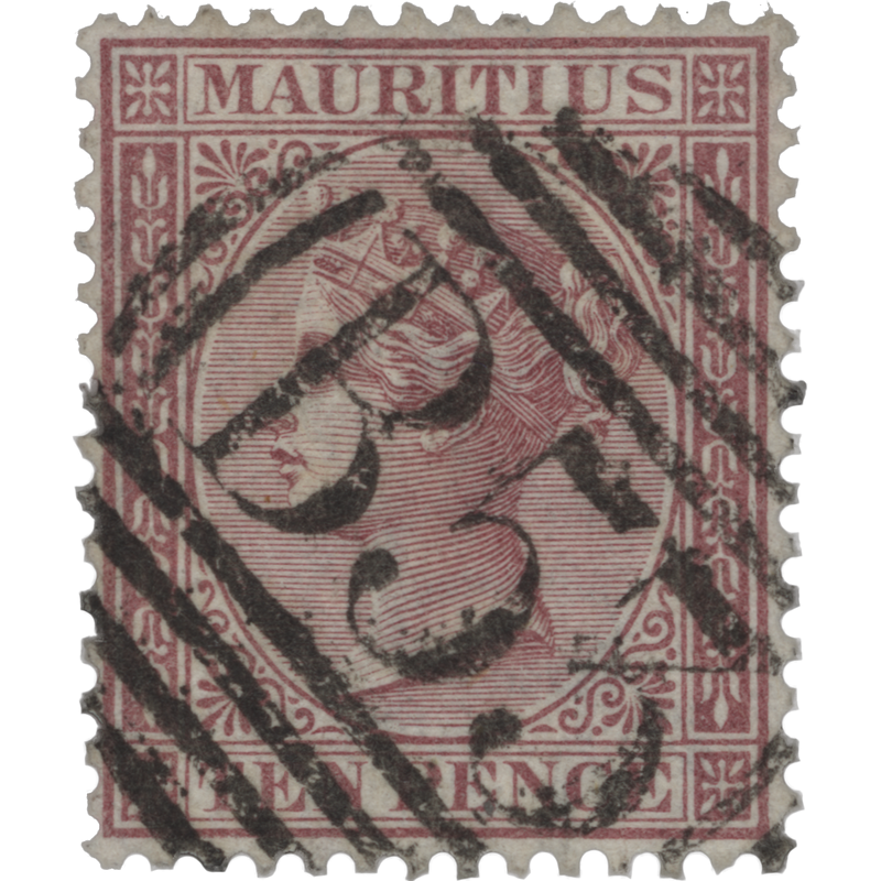Mauritius 1872 (Used) 10d Maroon