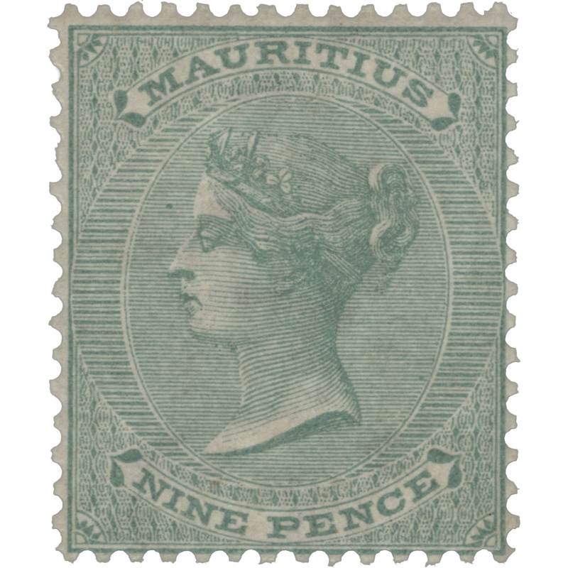 Mauritius 1872 (Unused) 9d Yellow-Green