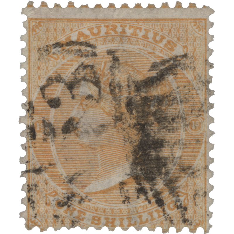 Mauritius 1864 (Used) 1s Yellow