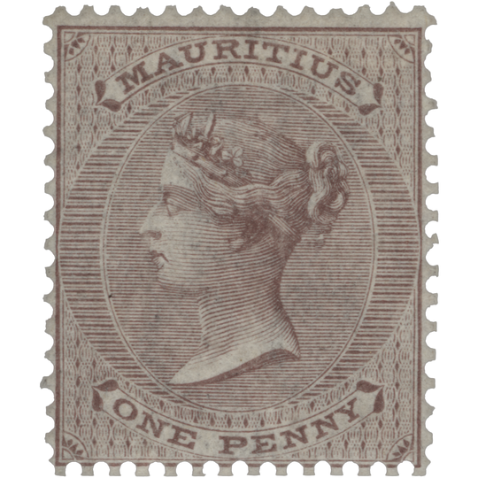 Mauritius 1863 (Unused) 1d Purple-Brown