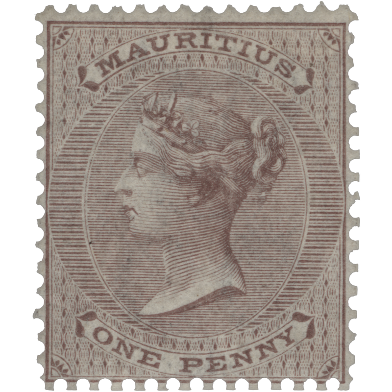 Mauritius 1863 (Unused) 1d Purple-Brown