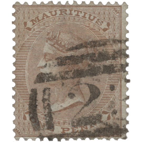 Mauritius 1863 (Used) 1d Brown