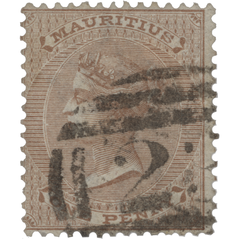 Mauritius 1863 (Used) 1d Brown