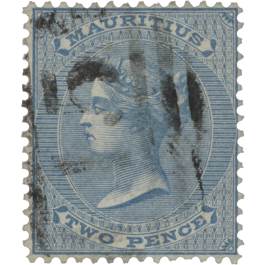 Mauritius 1863 (Variety) 2d Pale Blue, inverted watermark