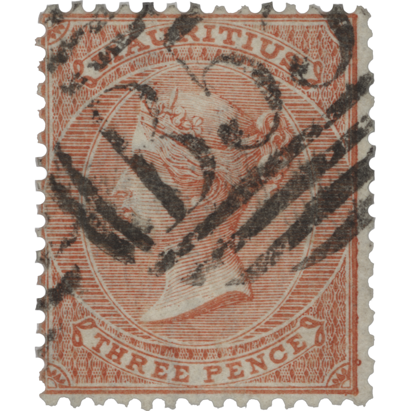 Mauritius 1863 (Used) 3d Dull Red
