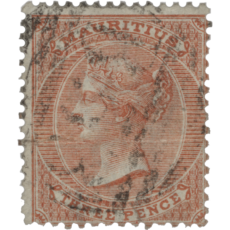 Mauritius 1863 (Used) 3d Dull Red