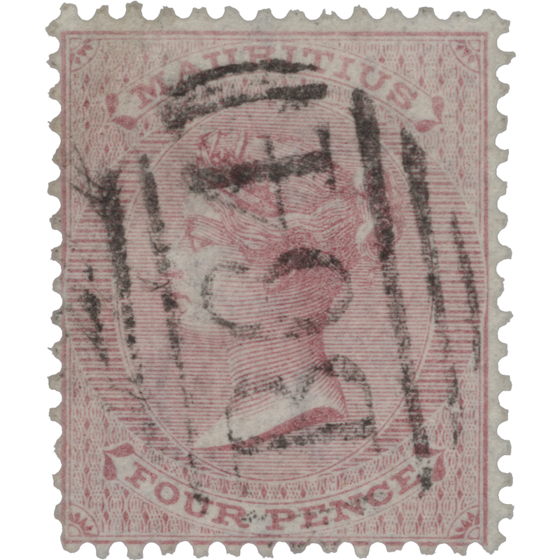Mauritius 1863 (Used) 4d Rose