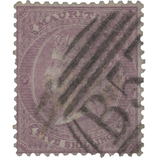 Mauritius 1863 (Used) 5s Rosy Mauve