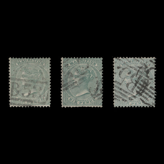 Mauritius 1865 (Used) 6d Queen Victoria shades