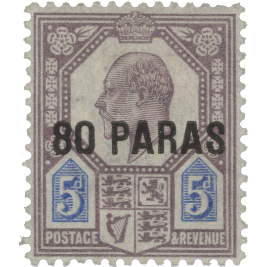 British Levant 1902 (Unused) 80pa/5d Dull Purple & Ultramarine