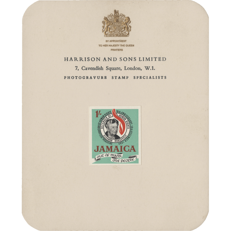 Jamaica 1964 Declaration of Human Rights Anniversary imperf proof