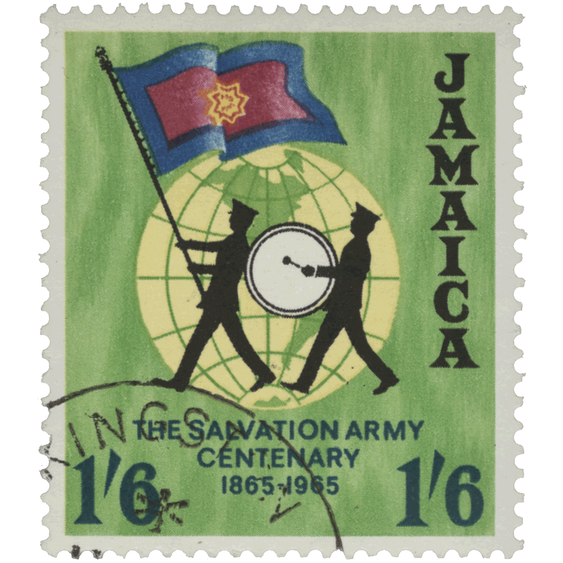 Jamaica 1965 (Variety) 1s 6d Salvation Army Centenary with inverted watermark