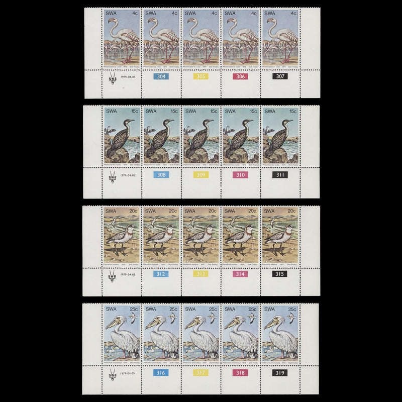 South West Africa 1979 (MNH) Water Birds cylinder strips