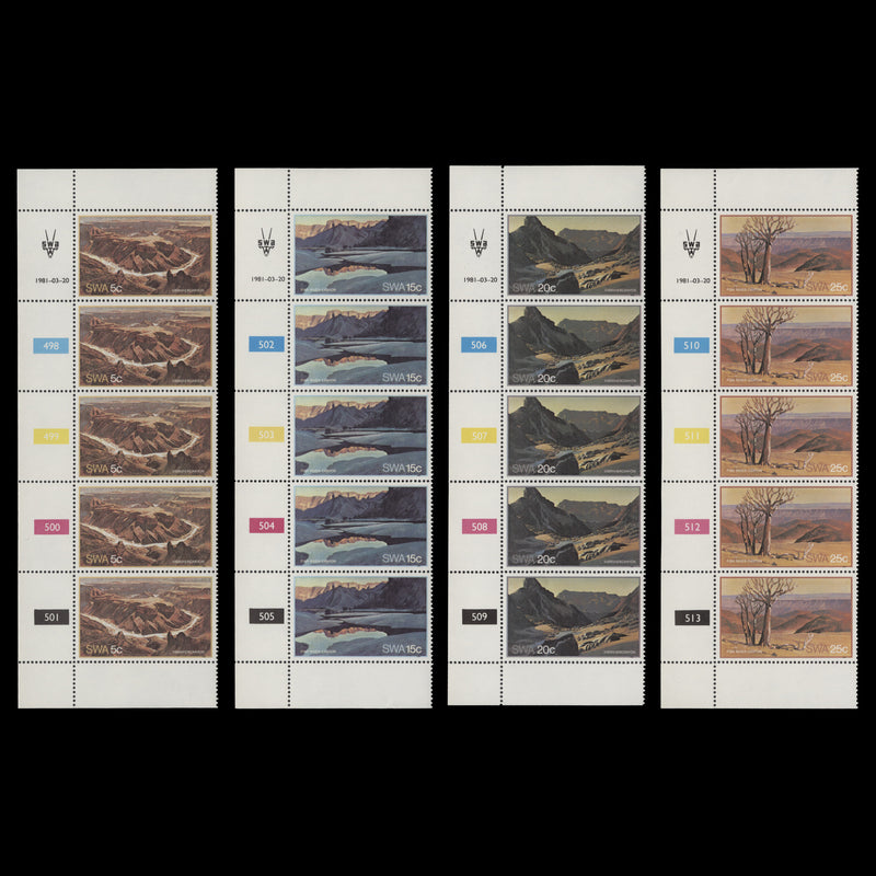 South West Africa 1981 (MNH) Fish River Canyon cylinder strips