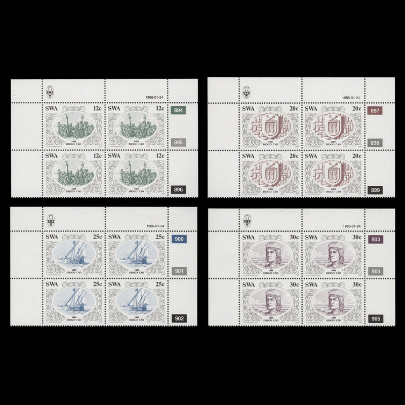 South West Africa 1986 (MNH) Discoverers, Diogo Coa cylinder blocks