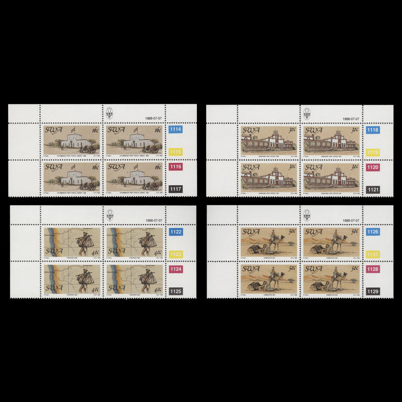 South West Africa 1988 (MNH) Postal Service Centenary cylinder blocks