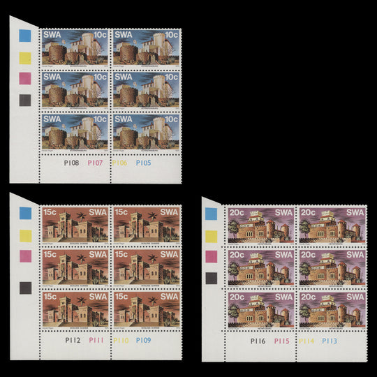 South West Africa 1976 (MNH) Castles cylinder blocks