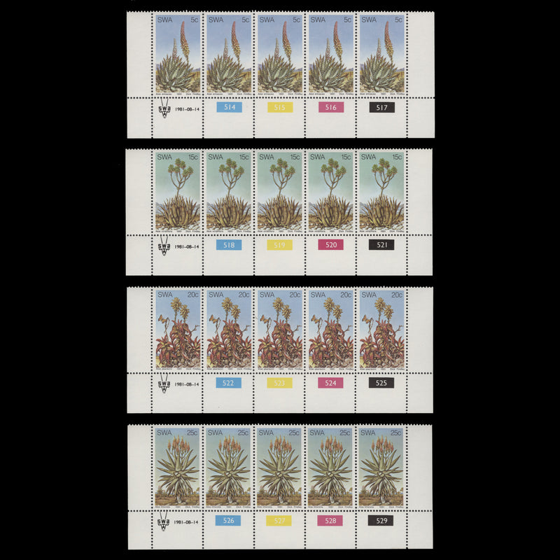 South West Africa 1981 (MNH) Aloes cylinder strips