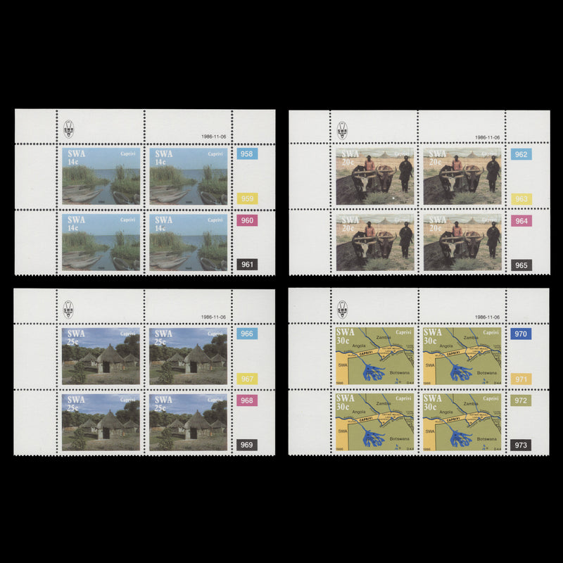 South West Africa 1986 (MNH) Life in the Caprivi Strip cylinder blocks