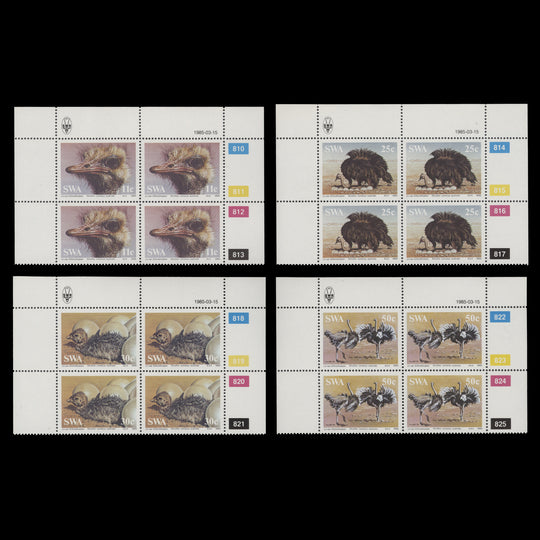 South West Africa 1985 (MNH) Ostriches cylinder blocks