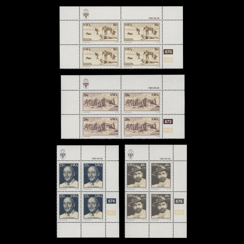 South West Africa 1983 (MNH) Discovery of Diamonds cylinder blocks