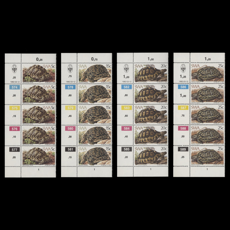 South West Africa 1982 (MNH) Tortoises cylinder strips