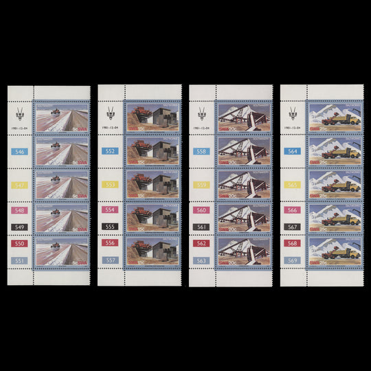 South West Africa 1981 (MNH) Salt Industry cylinder strips