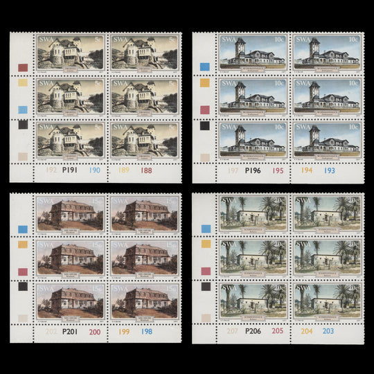 South West Africa 1977 (MNH) Historic Houses cylinder blocks
