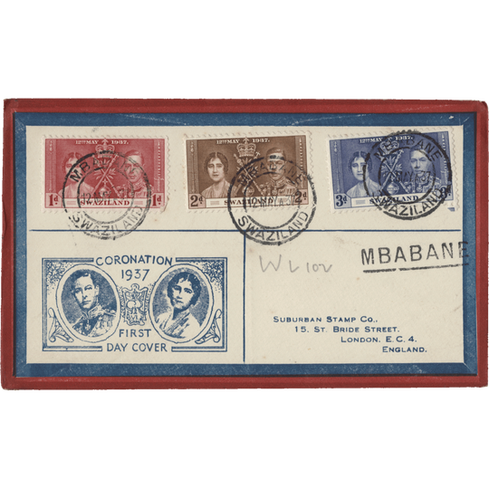 Swaziland 1937 Coronation first day cover