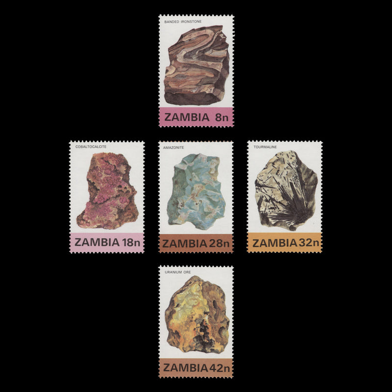 Zambia 1982 (MNH) Minerals, first set
