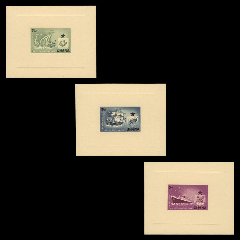 Ghana 1957 Black Star Shipping Line die proofs