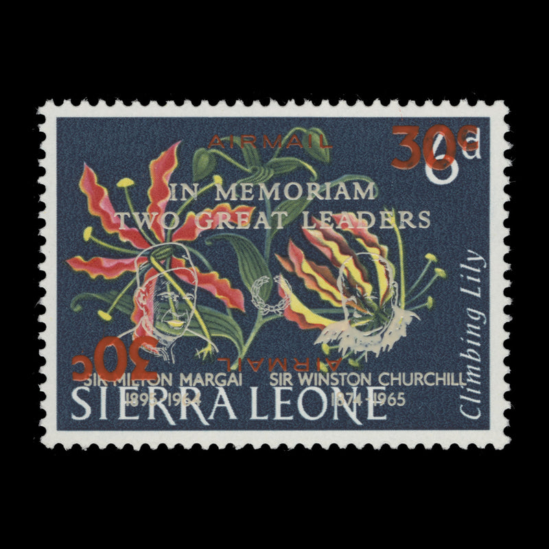 Sierra Leone 1965 (Variety) 30c/6d Climbing Lily surcharge double