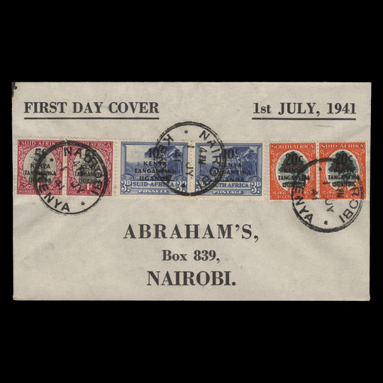 Kenya Uganda Tanganyika 1941 (FDC) Provisionals
