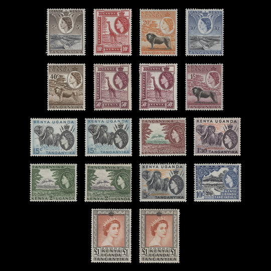 Kenya Uganda Tanganyika 1954 (MLH) Definitives including shades