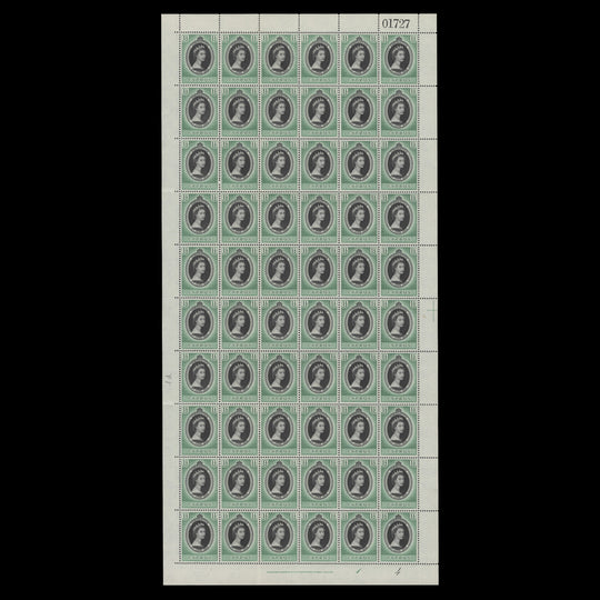 Cyprus 1953 (MNH) 1½p Coronation plate 1–4 pane of 60 stamps