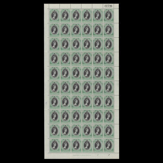 Cyprus 1953 (MNH) 1½p Coronation plate 1–3 pane of 60 stamps