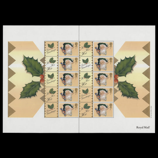 Great Britain 2000 (MNH) Christmas 'Smilers' sheetlet, Post Office
