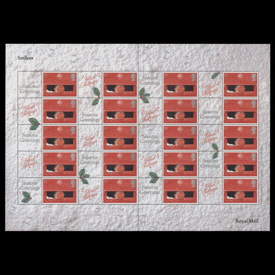 Great Britain 2001 (MNH) Christmas 'Smilers' sheetlet, Consignia