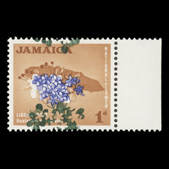 Jamaica 1964 (Variety) 1d Lignum Vitae with deep green shift