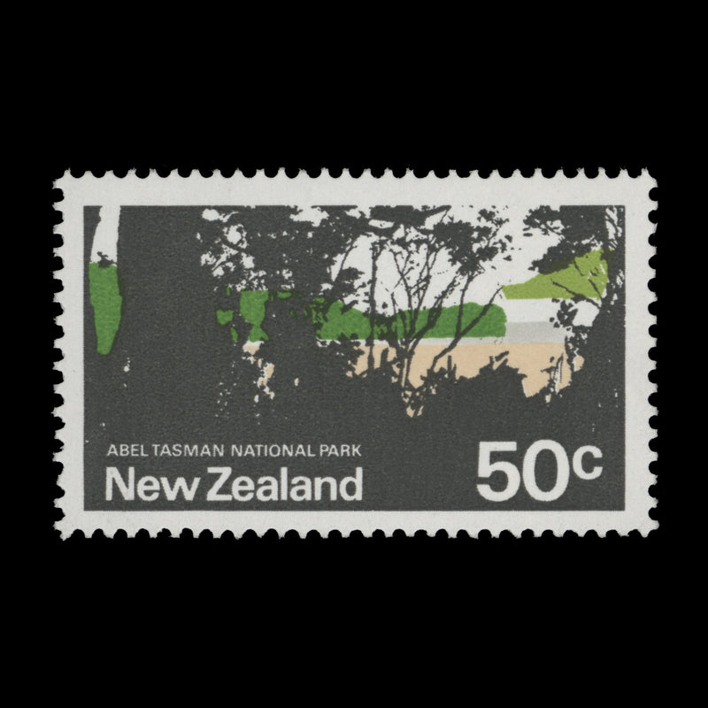 New Zealand 1971 (Variety) 50c Abel Tasman National Park with apple-green shift