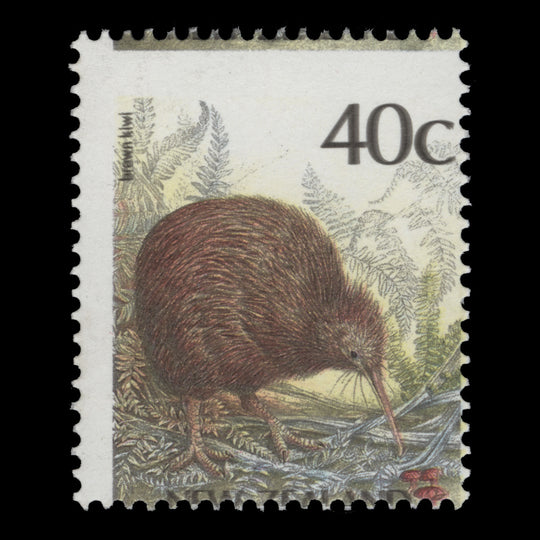 New Zealand 1988 (Variety) 40c Brown Kiwi with black triple