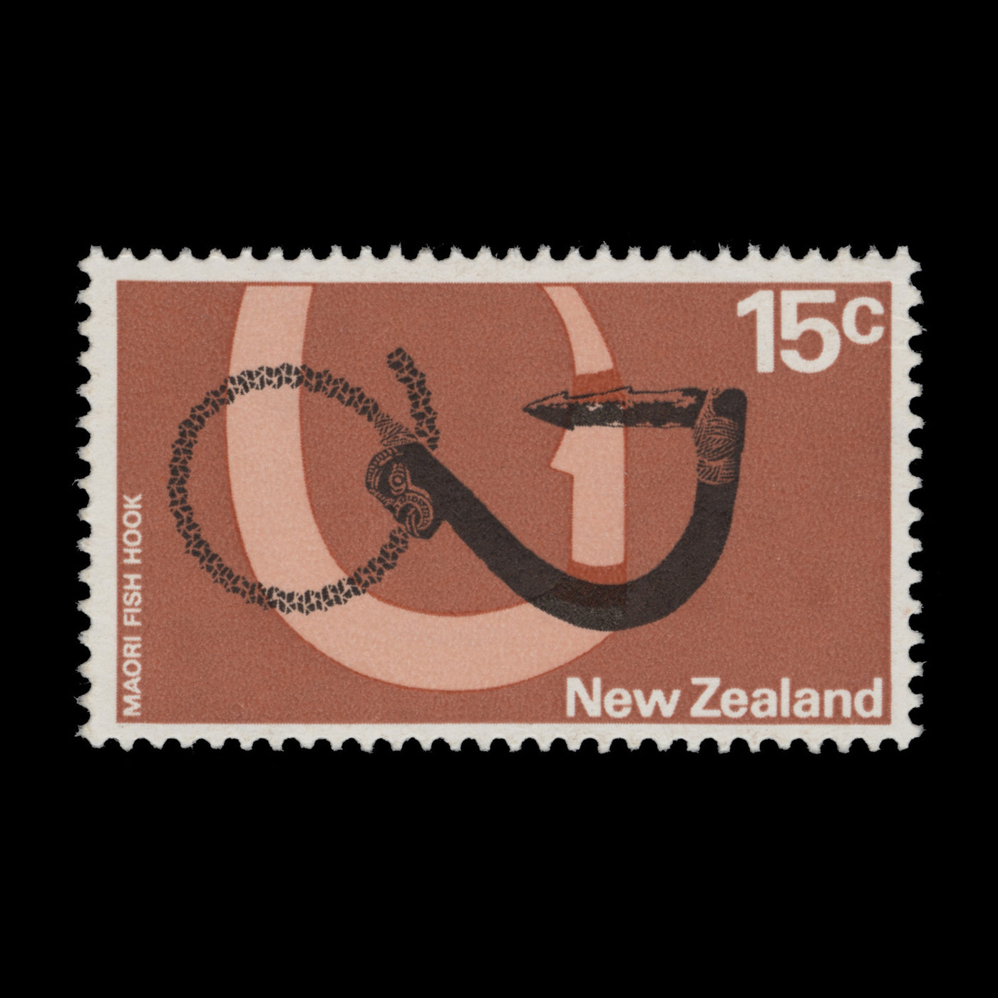 New Zealand 1971 (Variety) 15c Maori Fish Hook with black shift – ZEBOOSE.COM New Zealand 1971 (Variety) 15c Maori Fish Hook with black shift – ZEBOOSE.COM