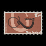 New Zealand 1971 (Variety) 15c Maori Fish Hook with black shift