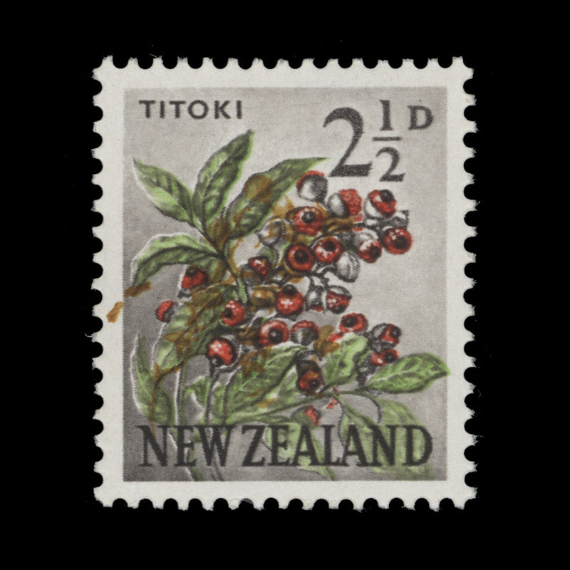 New Zealand 1961 (MNH) 2½d Titoki with brown shift