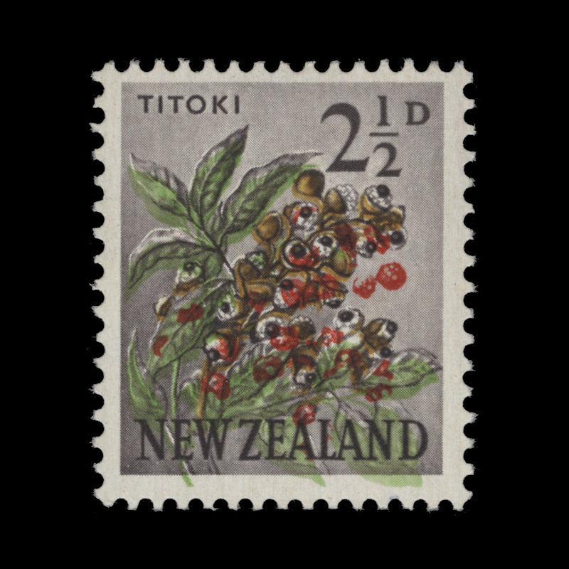 New Zealand 1961 (MNH) 2½d Titoki with red and green shift