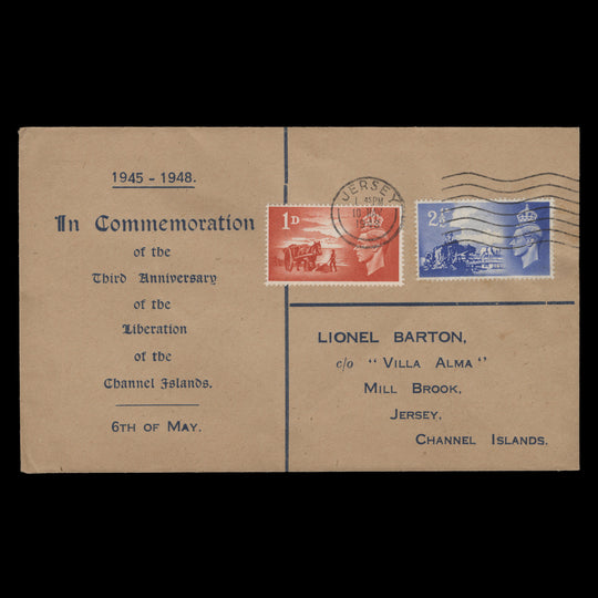 Channel Islands 1948 (FDC) Liberation Anniversary, JERSEY