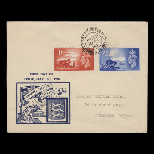 Channel Islands 1948 (FDC) Liberation Anniversary, ST PETER PORT