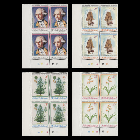 Norfolk Island 1974 (MNH) Discovery of Norfolk Island Bicentenary plate blocks