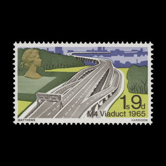 Great Britain 1968 (Variety) 1s9d British Bridges missing phosphor