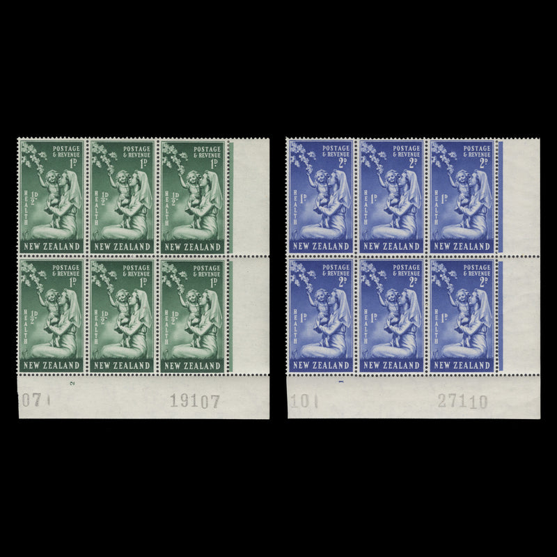 New Zealand 1949 (MLH) Nurse and Child plate blocks